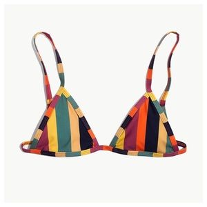 NWT Madewell Tavik Jett Rainbow stripe bikini top